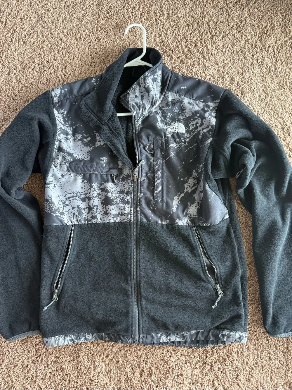 The North Face Black Fleece Jacket with White Logo
